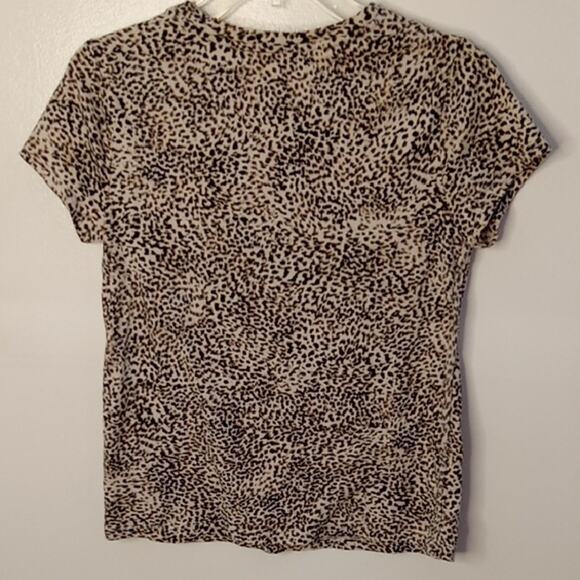 Athleta Women's Small Organic Daily Printed Leopard Print Tee T Shirt,Athleisure - Picture 6 of 9